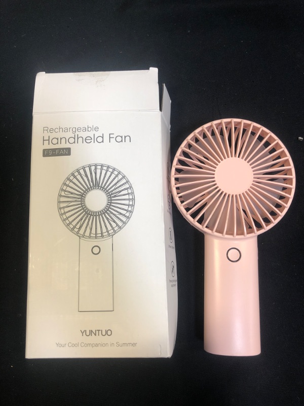 Photo 2 of Portable Handheld Fan, 4400mAh Battery Operated Rechargeable Personal Fan, 6-15 Hours Working Time for Outdoor Activities, Summer Gift for Men Women (Light Pink)

