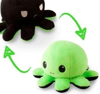 Photo 1 of Black/Green Octopus - ORIGINAL REVERSIBLE PLUSHIE LED