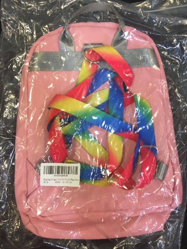 Photo 1 of DHQH Fidget Toys - Mini Backpack for Girls Book Bag Gifts for School Supplies, Big Size Push Bubble Tie-dye Silicone Fidget Bag Toy Toddler Bag for Kids
