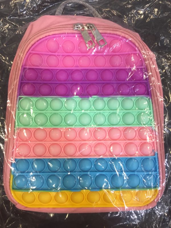 Photo 1 of DHQH Fidget Toys - Mini Backpack for Girls Book Bag Gifts for School Supplies, Big Size Push Bubble Tie-dye Silicone Fidget Bag Toy Toddler Bag for Kids
