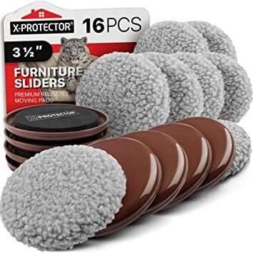 Photo 1 of Furniture Sliders X-PROTECTOR - Multi-Surface Sliders for Carpet - Furniture Movers Hardwood Floors - Best 8-Pack 3 1/2” Moving Pads and 8 Hardwood Socks - Move Your Furniture ON Any Surface Easily!
