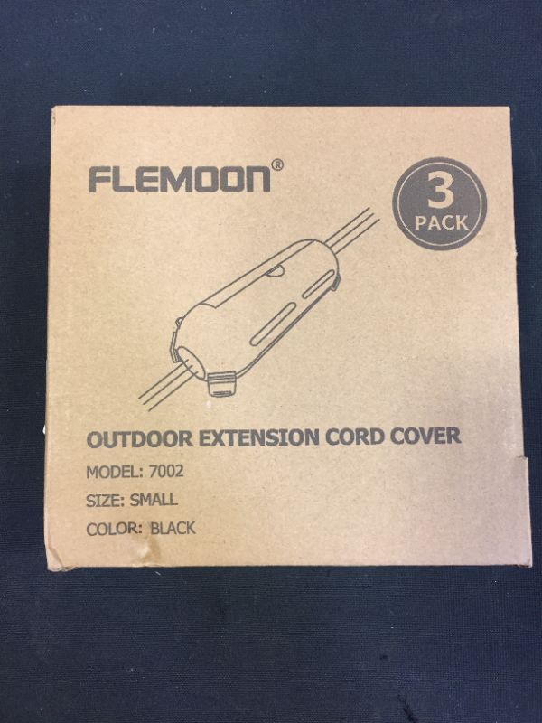 Photo 3 of Flemoon [3 PCS] Outdoor Extension Cord Safety Cover with Waterproof Seal, Weatherproof Electrical Connection Box to Protect Outdoor Outlet, Plug, Socket, Christmas Holiday Decoration Light, Black
