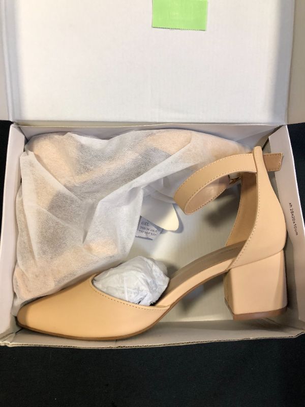 Photo 4 of DREAM PAIRS ANNEE Pointed Toe Low Chunky Heels Pump Shoes NUDE NUBUCK-1
SIZE 9