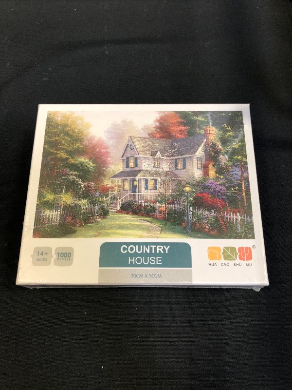 Photo 2 of Jigsaw Puzzles 1000 Pieces for Adults and Kids - House in The Garden - Family Fun Indoor Activity Challenge Game Toys Finish Size 27.6" X 19.7" Can Be Used As Gift Home Decoration Christmas
