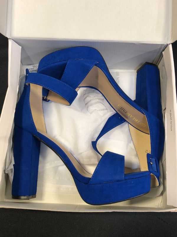 Photo 2 of DREAM PAIRS WOMENS HI-LO HIGH HEEL PLATFORM PUMP BLUE SIZE 9.5