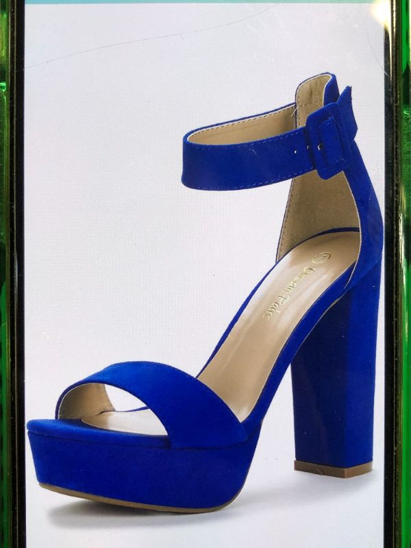 Photo 1 of DREAM PAIRS WOMENS HI-LO HIGH HEEL PLATFORM PUMP BLUE SIZE 9.5