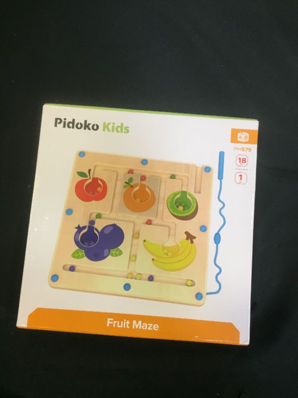 Photo 2 of Pidoko Kids Color Sorting Fruits Magnetic Maze - Montessori Educational Toys for Toddlers - Learning Fine Motor Skills for Preschoolers
