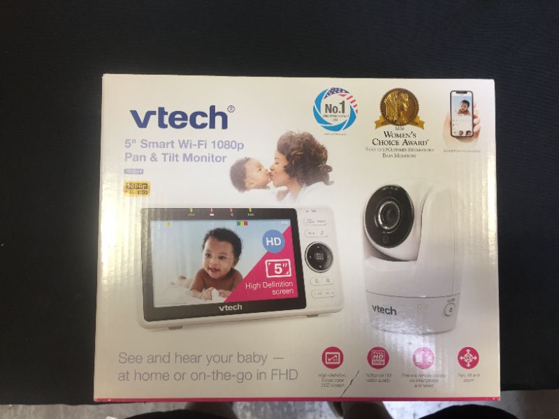 Photo 3 of VTech Upgraded Smart WiFi Baby Monitor VM901, 5-inch 720p Display, 1080p Camera, HD NightVision, Fully Remote Pan Tilt Zoom, 2-Way Talk, Free Smart Phone App, Works with iOS, Android
