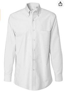 Photo 1 of  Men's Dress Shirt Regular Fit Oxford Solid Buttondown Collar (Size L)
