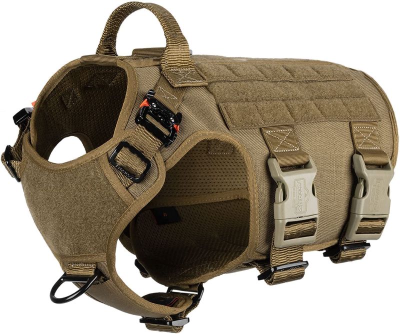 Photo 1 of  Tactical Dog Harness ,Hook and Loop Panels,Walking Training Work Dog MOLLE Vest with Handle,No Pulling Front Leash Clip,6 x Buckle Large Dogs
