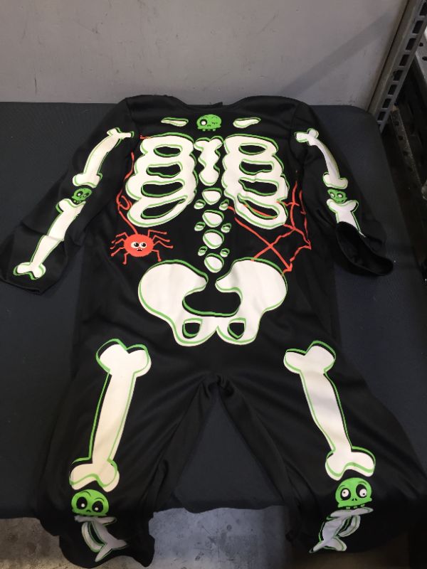 Photo 2 of Glow in The Dark Skelebone Costumes Kids Halloween Costume Child White Bones Stretch Body Suit for Boys Girls
SIZE 4-6 T 