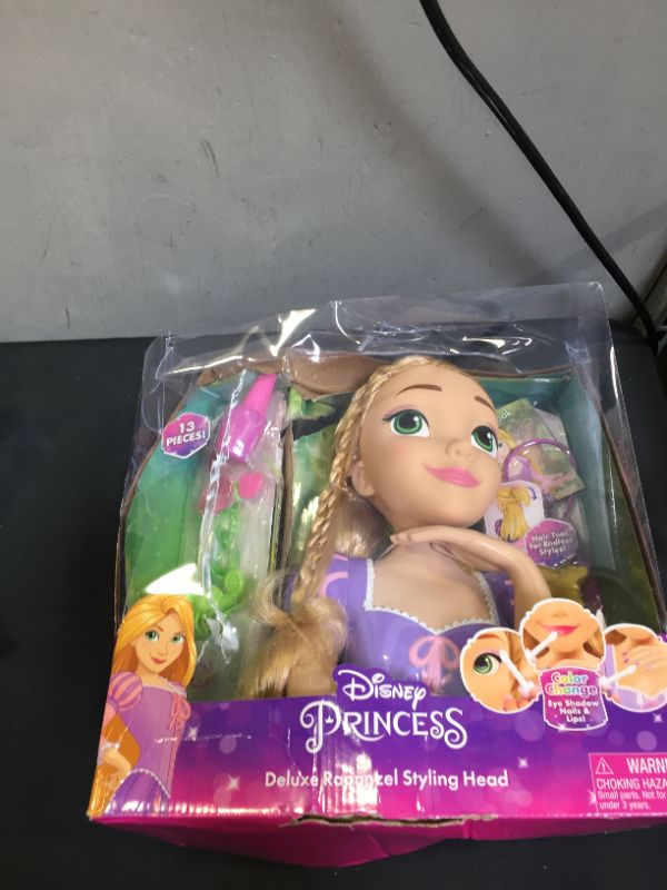Photo 2 of Disney Princess Deluxe Rapunzel Styling Head, 13-pieces, Preschool Ages 3 up by Just Play