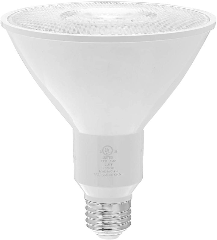 Photo 1 of AmazonCommercial 120 Watt Equivalent, 25000 Hours, Dimmable, 1370 Lumens, Energy Star and CEC (California) Compliant, High Intensity Spot PAR38 Short Neck LED Light Bulb - Pack of 1, Soft White
--- Factory Sealed --- 