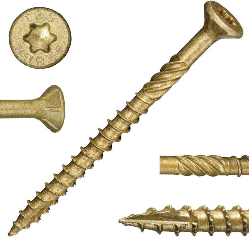 Photo 1 of #9 x 2-1/2" Saberdrive Tan XL1500 Coated Exterior Star Drive Multi-Purpose Deck Screws 1 LB, Approx. 88 Pieces
