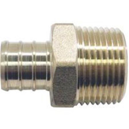 Photo 1 of 3/4 in. Brass PEX Barb X 3/4 in. Male Pipe Thread Adapter, 6 COUNT 
