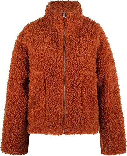 Photo 1 of JIKAL Oversized Snug Teddy Coat Long Sleeve Boucle Zip Up Faux Fur Shearling Jacket with Pockets for Women
, SIZE S 