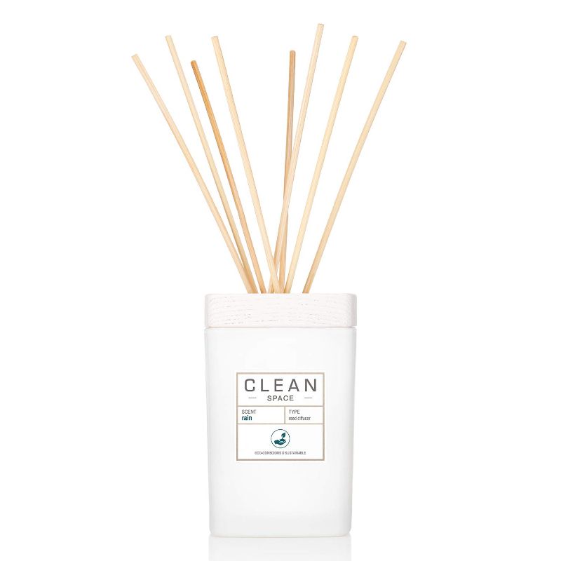 Photo 1 of CLEAN SPACE Liquid Reed Diffuser | Natural Rattan Reeds in Reusable Glass Vase | 100% Vegan Oil | Aroma Lasts Up to 90 days | 6.0 oz/177 mL
