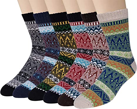 Photo 1 of 6 Pairs Winter Socks Men Wool Socks Mens Thermal Nordic Socks Warm Socks for Men
