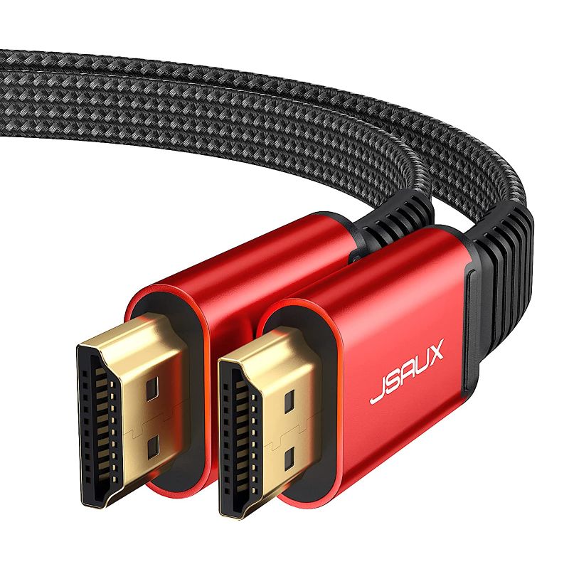 Photo 1 of 4K HDMI Cable 10ft, JSAUX Flat Slim HDMI 2.0 Cable High Speed 18Gbps HDMI to HDMI Cord Support 3D, 4K@60Hz, 2160P, HD 1080P, Audio Return(ARC) Ethernet Compatible with UHD TV, Playstation PS4 PS3-Red
