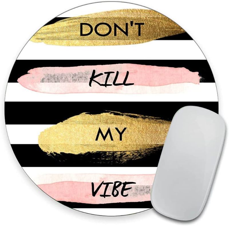 Photo 1 of Round Mouse Pad,Gold Pink Quotes Inspirational Mouse Pad?Waterproof Non-Slip Rubber Office Gaming Accessories Desk Decor Mouse Pads for Computers Laptop
, 3 COUNT 