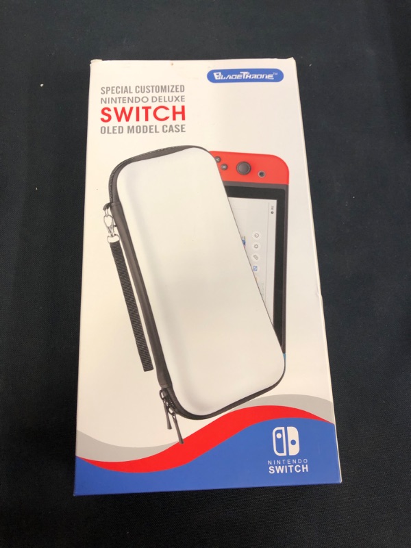 Photo 2 of Blade Throne luxury carry case for Nintendo Switch OLED Model, 12 Game Slots and Inner Pocket for Console Joy-Con & Accessories?include 1 pc Screen protector, 1pc Wrist chain 1pc Wiper, 2pcs Replacement Silicone Analog?good for traveling
