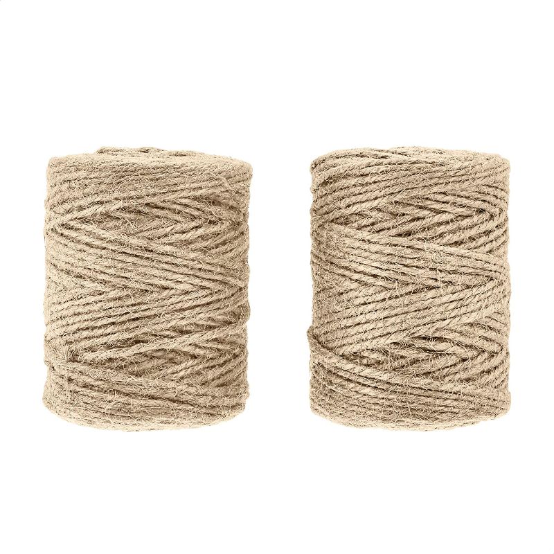 Photo 2 of 3PC LOT, Amazon Basics All-Purpose Natural Jute Twine - #21 x 140 Foot (1.9mm x 43m), Green, 2 Pack- 2 COUNT 
, Amazon Basics All-Purpose Natural Jute Twine - #21 x 140 Foot (1.9mm x 43m), Natural, 2 Pack
