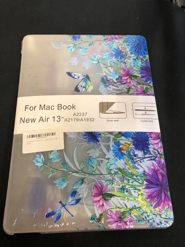 Photo 2 of RITAYAN Compatible with MacBook Air 13 inch Case 2022,2021,2020,2019,2018, A2337 M1 A2179 A1932 Retina Display+Touch ID Plastic Hard Shell + Pouch + 2Keyboard Cover+ SP (Clear Flowers Design 2)
