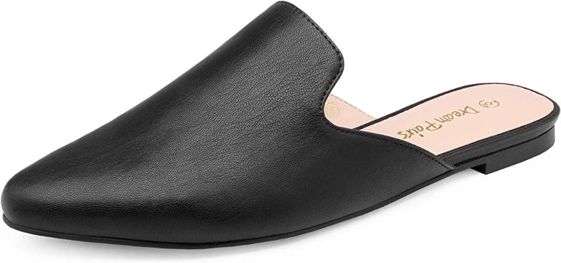 Photo 1 of DREAM PAIRS Women's Flat Mules Pointed Toe Backless Loafer Shoes
, SIZE 10 