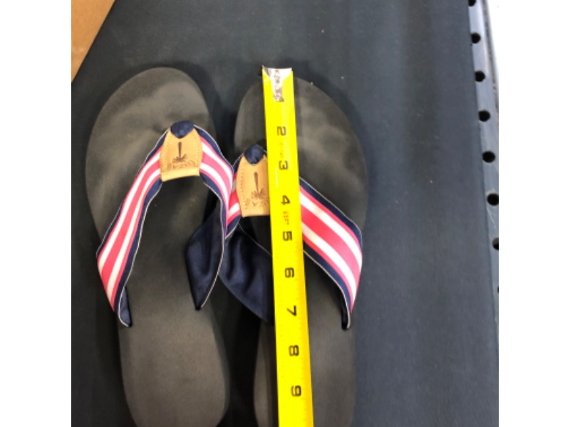 Photo 6 of Eliza B. Pink and Navy Ribbon Sandal with Black Sole
, SIZE 10