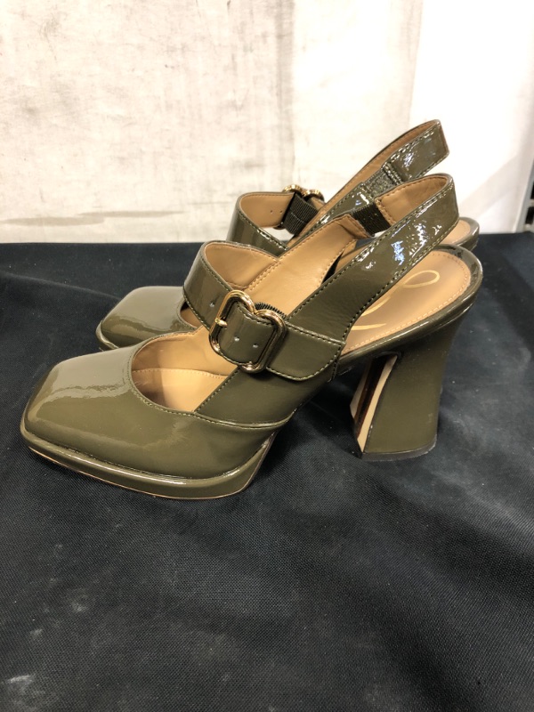 Photo 1 of JILDIE MARY JANE SLING BACK HEEL, ALPINE GREEN PATENT 
, SIZE 8
