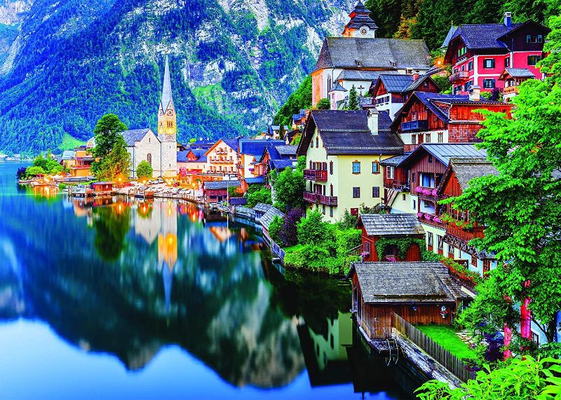 Photo 1 of Alpine Lake Village 1000 Piece Jigsaw Puzzle by Colorcraft
