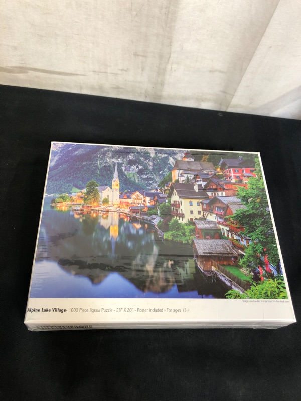 Photo 2 of Alpine Lake Village 1000 Piece Jigsaw Puzzle by Colorcraft
