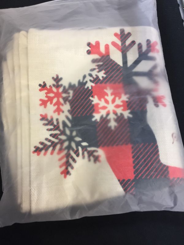 Photo 1 of Christmas Throw Pillow Covers 18x18 Set of 4,Christmas Buffalo Plaid Farmhouse Decor Cushion Cover for Living Room, Couch, Bed (Red & Black, 18 X 18 inches)
