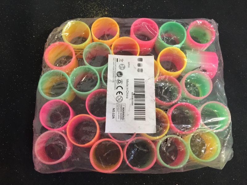 Photo 2 of 30 Pack Spring Rainbow Magic Fidget Stress Coil Mini Springs Bulk Toys for Party Favor Carnival Prize Birthday Goodie Bag Stuffers for Kids Boys Girls
