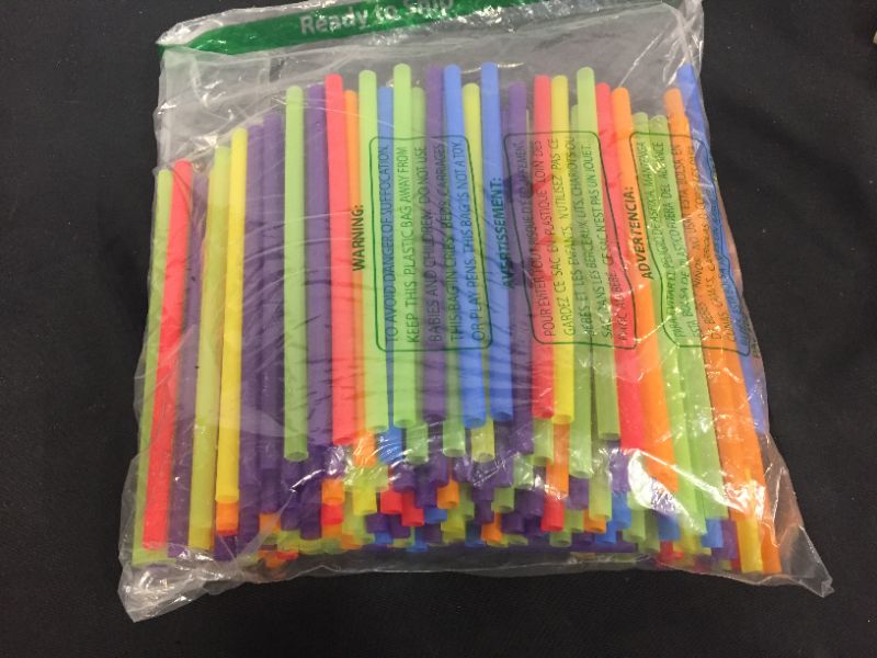 Photo 2 of ALINK 100 Extra Large Plastic Bubble Tea Smoothie Straws, Long Wide Boba Straws
