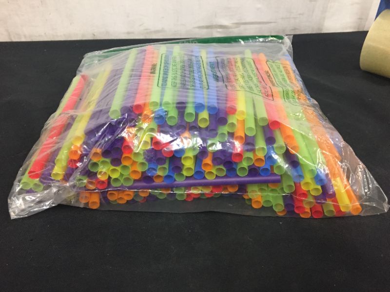 Photo 3 of ALINK 100 Extra Large Plastic Bubble Tea Smoothie Straws, Long Wide Boba Straws
