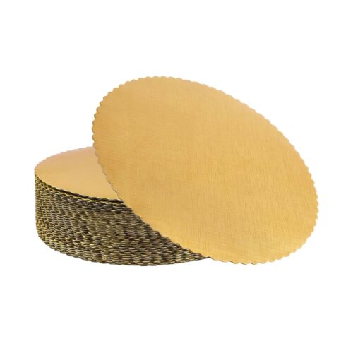 Photo 1 of 30 Pack Cake Boards 10 Inch Round Cake Base Cardboard Circles Scalloped Gold 