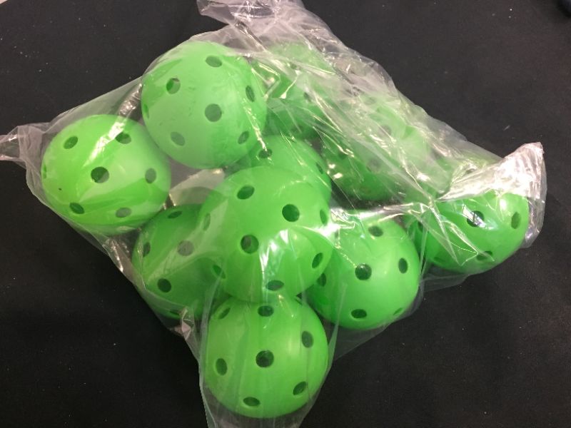 Photo 1 of baseball wiffle balls for practice green 10 pc