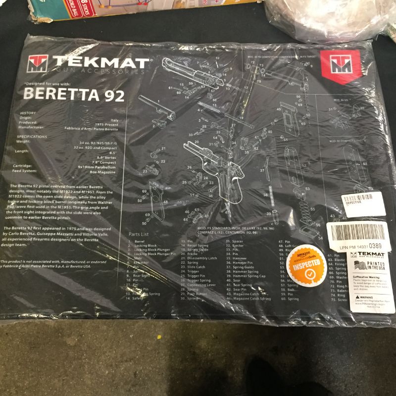 Photo 2 of TekMat Ultra Cleaning Mat for use with Beretta 92 Black ,15" x 20"
