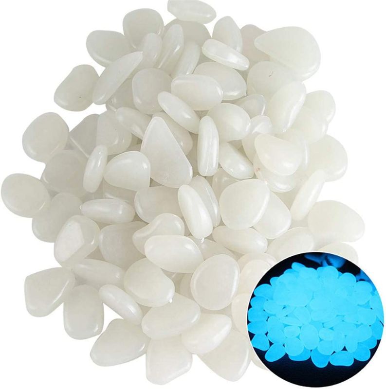 Photo 1 of 200Pcs Premium Luminous Stones Glow in The Dark Garden Pebbles Rocks for Fish Tank Aquarium Decorations, Garden Stones, Pots, Plants, Decoration, Kids Crafts, STEM Learning, Glow Stones (White)
