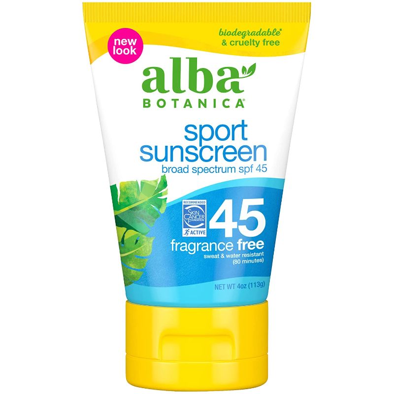 Photo 1 of Alba Botanica Sunscreen Lotion, Sport, SPF 45, Fragrance Free, 4 Oz (Packaging May Vary)
, EXP 09/23, 3 COUNT 