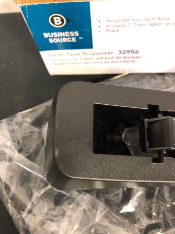 Photo 3 of Business Source Standard Desktop Tape Dispenser, Black, 1 in (BSN32954)
