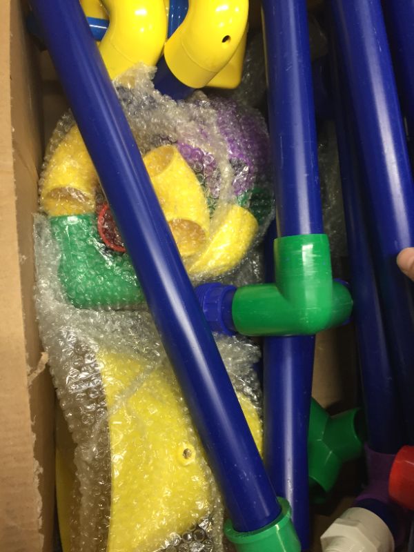 Photo 5 of Buckets Of Fun RPBOF Sprinkler for Kids, Waterpark Splash Plastic Toy Backyard Water Park for Children & Toddlers, One Size, Multicolor. Box Packaging Damaged, Heavy Use, Scratches and Scuffs on item, Missing Parts. Selling for Parts.