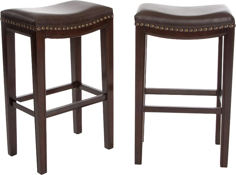 Photo 1 of Christopher Knight Home Avondale Backless Bar Stools, 2-Pcs Set, Brown