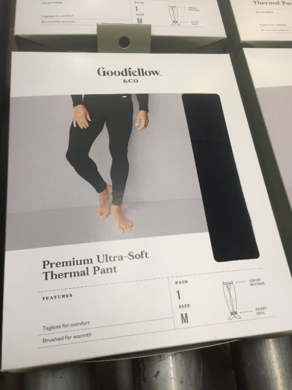 Photo 3 of Men's Premium Thermal Pants - Goodfellow Black MEDIUM 4 PACK 

