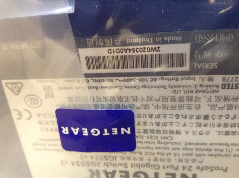 Photo 6 of  NETGEAR 24-Port Gigabit Ethernet Unmanaged Switch (JGS524) Box Packaging Slightly Damaged, Item is New