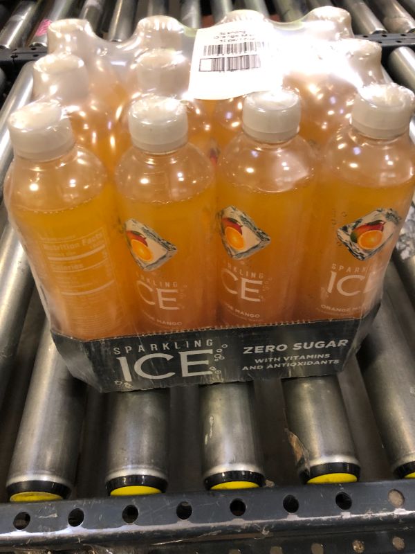 Photo 2 of  Sparkling Ice, Orange Mango Sparkling Water, Zero Sugar Flavored Water, with Vitamins and Antioxidants, Low Calorie Beverage, 17 fl oz Bottles (Pack of 12). Best By 08/04/22