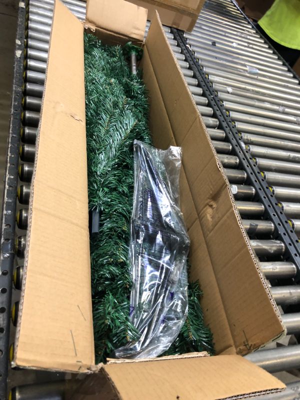 Photo 3 of  7ft Artificial Christmas Tree with 1,000Branch Tips and Foldable Metal Hinges Stand for Home, Office, Shop - Easy Assembly Party Decoration for Christmas (7ft) Box Packaging Damaged, Moderate Use, Plastic Damaged as shown in Picture, Scratches and Scuffs