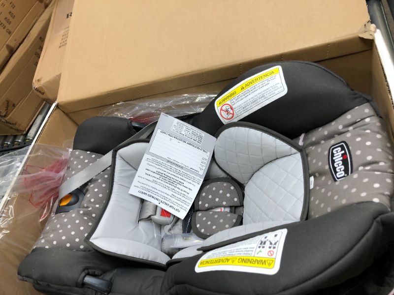 Photo 1 of Chicco KeyFit 30 Infant Car Seat and Base | Rear-Facing Seat for Infants 4-30 lbs.| Infant Head and Body Support | Compatible with Chicco Strollers | Baby Travel Gear. Box Packaging Damaged, Minor Use. 
