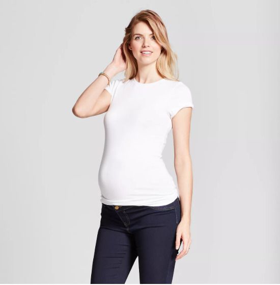 Photo 1 of Maternity Crew Neck T-Shirt - Isabel Maternity by Ingrid & Isabel White M
